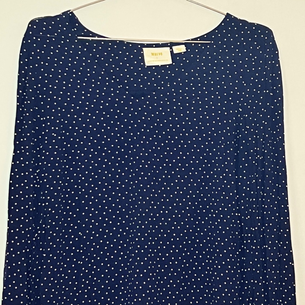*EUC* Anthropologie x Maeve Pernille Tie-Sleeve Polka Dot Blouse, Size Small - Picture 5 of 10